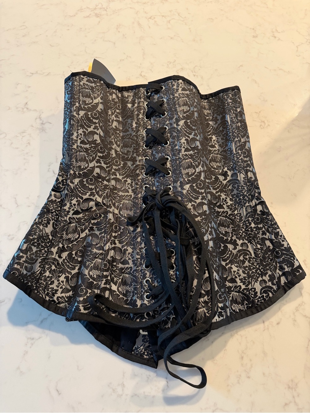 NWT Corset Story Long Line over bust corset silver brocade size 36 - Picture 2 of 5
